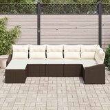  Set sofe 7 kom. Smeđa poliratan | shoptok.hr