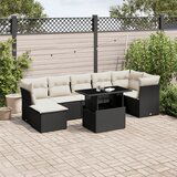 vidaXL 8-dijelni set vrtnih sofa od poliratana s jastucima crni | shoptok.hr