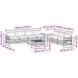  Set vanjskih sofa 8 kom. Bijela i bež Poliester | shoptok.hr
