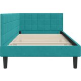  Kutni okvir kreveta s uzglavljem Tirkizna 90 cm x 190 cm Baršun | shoptok.hr