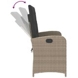  Vrtni naslonjač s jastucima svjetlosivi od poliratana Siva 105 x 59 x 93 cm | shoptok.hr