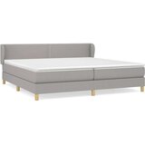  Box spring postelja z vzmetnico svetlo siva 200x200 cm blago, (20727265) | Shoptok.si