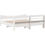  Okvir za krevet s uzglavljem bijeli 200x200 cm masivna borovina | shoptok.hr