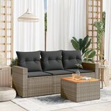  4-dijelni set vrtnih sofa od poliratana s jastucima sivi | shoptok.hr