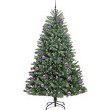 vidaXL Umetno Zložljivo Božično Drevo Zelena 240 cm PVC in kovina | Shoptok.si