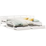 vidaXL izvlečna dnevna postelja s predali bela 90x200cm trdna borovina, (21303651) | Shoptok.si