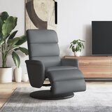  Naslonjač od umjetne kože s osloncem za noge sivi | shoptok.hr
