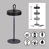 Fischer & Honsel Črna LED namizna svetilka (višina 47 cm) Dord – | Shoptok.si
