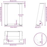  Noge za klub stolić U-oblik 2 kom antracit 30 x (30-31) cm čelik | shoptok.hr