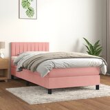 The Living Store Box spring postelja z vzmetnico roza 90x190 cm žamet - Box Spring Postelja, (21438321) Cene
