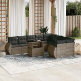 vidaXL 10-dijelni set vrtnih sofa od poliratana s jastucima sivi | shoptok.hr
