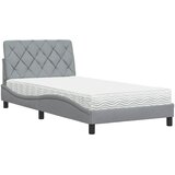 Krevet s madracem svjetlosivi 100x200 cm od tkanine | Eponuda.com