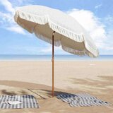  Plažni dežnik Siva in bela 205 x 205 x 210 cm, (5000207260) | Shoptok.si