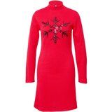 Pieces Pletena obleka 'FORA CHRISTMAS' rdeča / črna | Shoptok.si