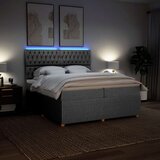  Krevet s oprugama i madracem svjetlosivi 200 x 200cm od tkanine | shoptok.hr