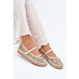 Boto Mesh Espadrilles With Embroidery On Platform Beige Laxisa | shoptok.hr