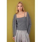 TRENDYOLMILLA Ženski set 2 komada pletena bluza-jakna Twoaw26Hi00220, Antracit-Siva | Eponuda.com