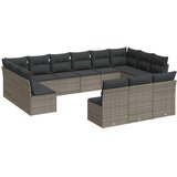  13-dijelni set vrtnih sofa od poliratana s jastucima sivi | shoptok.hr
