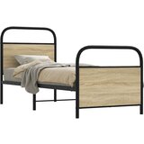 vidaXL Posteljni okvir brez vzmetnice 75x190 cm sonoma hrast inž. les Cene
