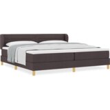  Postelja z vzmetnico - Temno rjava - 200x200 cm - Tekstil, (22052429) | Shoptok.si
