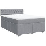  Krevet box spring s madracem svjetlosivi 140x200 cm od tkanine Slike