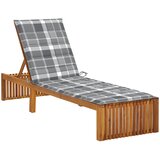 Maison Chic Ležalnik - Sončna ležalnik z blazino trden akacijev les, (22057633) | Shoptok.si