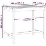  Vrtni stol 121x82,5x110 cm od masivne borovine | shoptok.hr