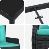  Set za Jelo za Vrt od 7 Dijelova Crni Polu Ratan | shoptok.hr