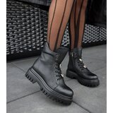 Gemre Black leather insulated lace-up ankle boots Karino | Eponuda.ba
