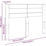  Uzglavlje s uzglavljem Dimljeni hrast 140 cm Konstruirano drvo | shoptok.hr