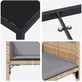 vidaXL Set za objedovanje s 5 komada s jastučićima u mješavini bež poli ratana | shoptok.hr