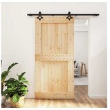 vidaXL Klizna vrata 100 x 210 cm Čvrsta borovina (neobrađena) | shoptok.hr