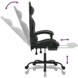  Igraća stolica od umjetne kože s osloncem za noge Crna i siva | shoptok.hr