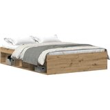 Maison Chic Posteljni Okvir - Dvoposteljna postelja brez vzmetnice artisian hrast 135x190 cm, (22081681) | Shoptok.si