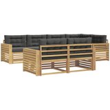  Set vanjskih sofa 7 kom. Bijela i antracit Poliester Smeđa 331 x 172,5 x 73 cm | shoptok.hr