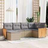  6-dijelni set vrtnih sofa s jastucima bež od poliratana | shoptok.hr