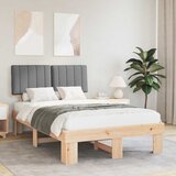 vidaXL Posteljni okvir z oblazinjenim vzglavjem Svetlo siva | Shoptok.si