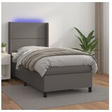  Boxspring posteľ s matracom a LED sivá 100x200 cm umelá koža | Shoptok.si