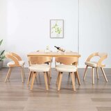  Blagovaonske stolice od savijenog drva i umjetne kože 6 kom krem | shoptok.hr