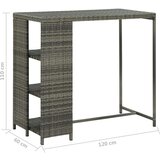 Barska barski stol sa stalkom za pohranu sivi 120x60x110 cm poliratan | shoptok.hr