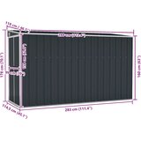  Zidno vrtno spremište antracit 118 x 288 x 178 cm čelično | shoptok.hr