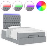 vidaXL Otomanski posteljni okvir z vzmetnico siv 120x190 cm blago | Shoptok.si