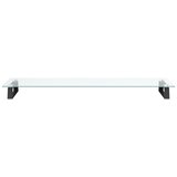  Stalak za monitor crni 100x35x8 cm kaljeno staklo i metal | shoptok.hr