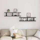 vidaXL Zidne police 2 kom crni hrast 90x18x20 cm drveni | shoptok.hr