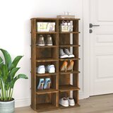The Living Store Regal za čevlje 2 kosa dim. hrast 27,5x27x102 cm inženirski les - Regal Za Čevlje, (21485735) | Shoptok.si