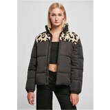 UC Curvy Ladies AOP Sherpa Mixed Puffer Jacket black/sandleo | Shoptok.si