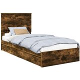  Okvir za krevet s ladicama Dimljeni hrast 75 x 190 cm | shoptok.hr