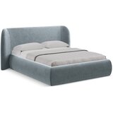 Makamii Svijetlo plavi tapecirani bračni krevet s prostorom za odlaganje s podnicom 160x200 cm Hauke – | shoptok.hr