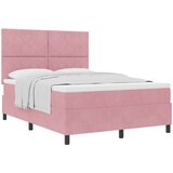 vidaXL Box Springs Postelja z Blazino Roza 140x190 cm Žamet, (22051965) | Shoptok.si