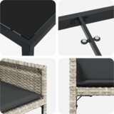 vidaXL 9-delni vrtnarski jedilni set z blazinami svetlo sivi poli ratan | Shoptok.si
